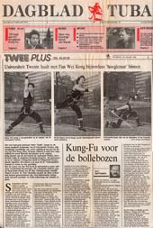 Xia Quan Tai Chi Kung Fu Nederland Rotterdam Sifu Kong op krant 1993